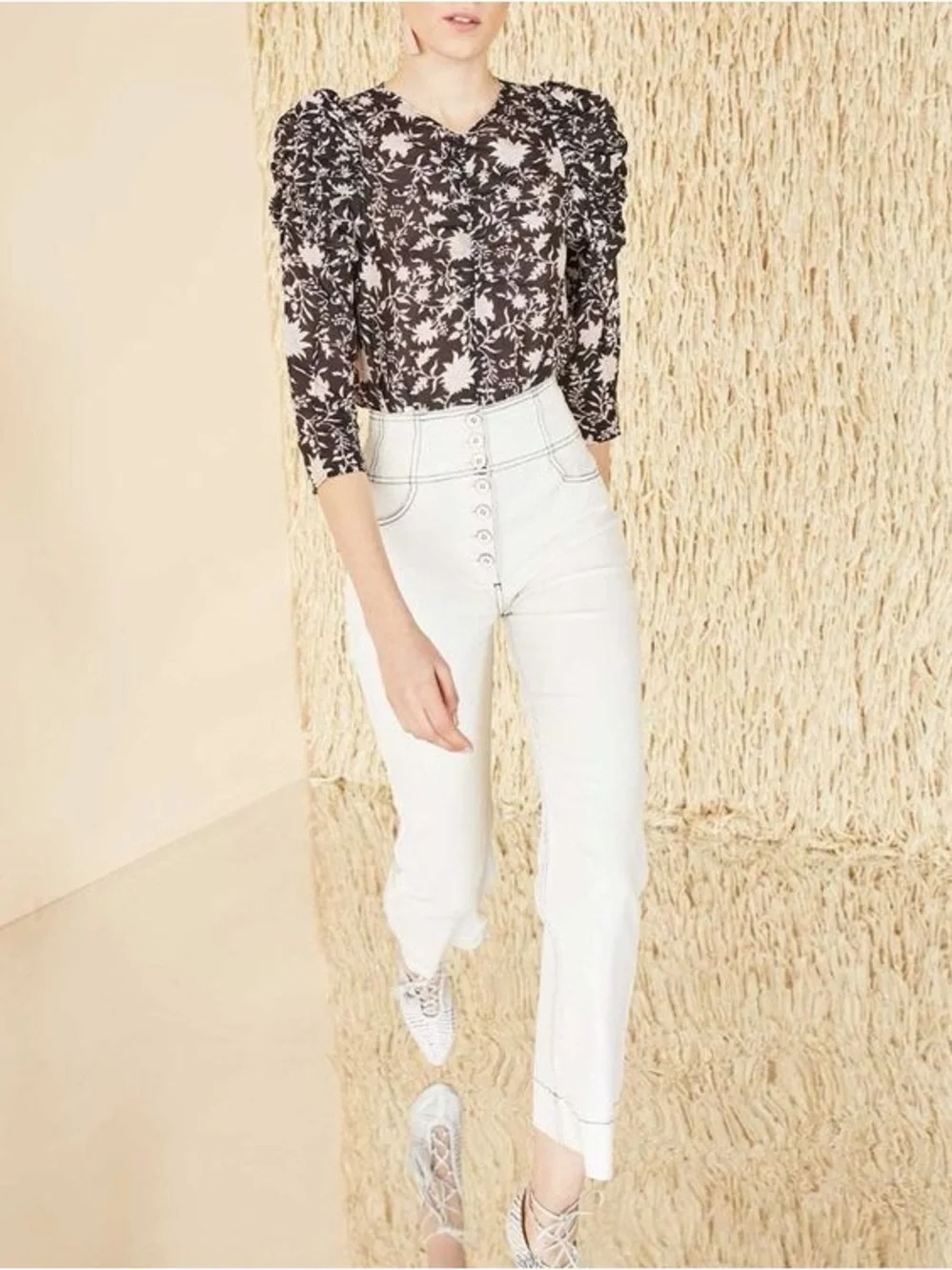 ULLA JOHNSON Posey Blouse in Midnight Size 4
